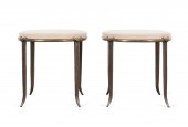 PAIR TOM CORBIN BRONZE "CHEVRO