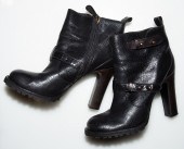 PAIR TORY BURCH BLACK LEATHER