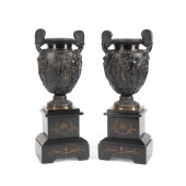 PAIR TOWNLEY VASE BRONZE GARNI
