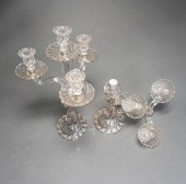 PAIR TWISTED AND MOLDED GLASS
