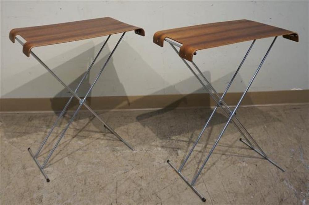 PAIR UMBRA FRUITWOOD AND CHROME