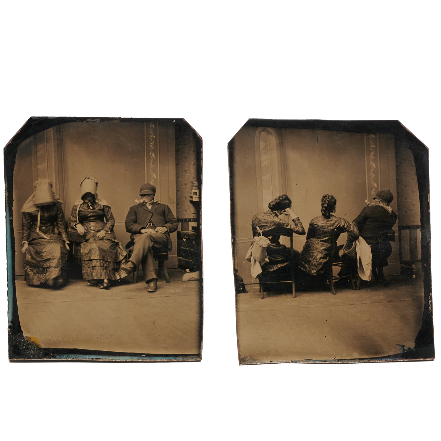 PAIR UNUSUAL ANTIQUE TINTYPES