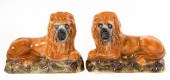 Pair unusual Staffordshire pot