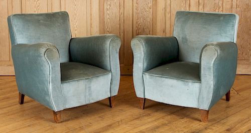 PAIR UPHOLSTERED FRENCH BOUDOIR