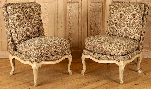 PAIR UPHOLSTERED JANSEN BOUDOIR