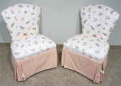 PAIR UPHOLSTERED SLIPPER CHAIR