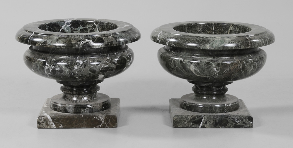 Pair Variegated Dark Green Marble