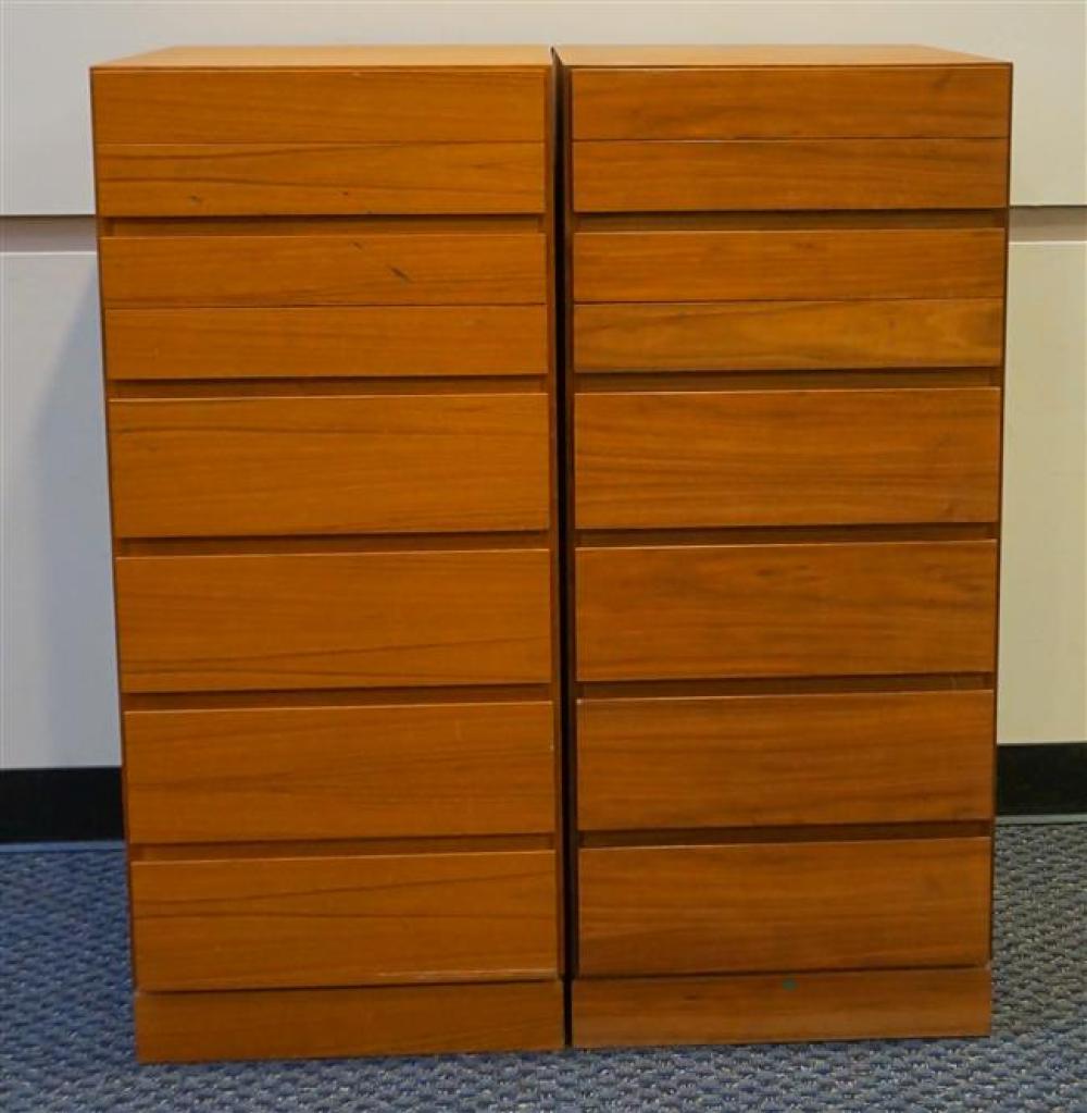PAIR VATNE MOBLER TEAK SIDE CHESTS,