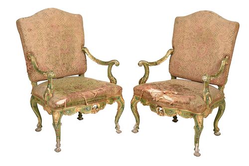 PAIR VENETIAN BAROQUE PARCEL GILT