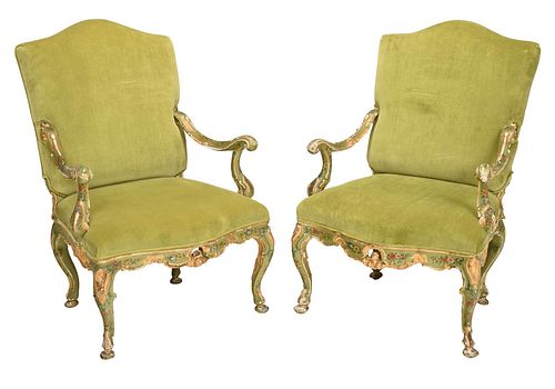 PAIR VENETIAN BAROQUE PARCEL GILT