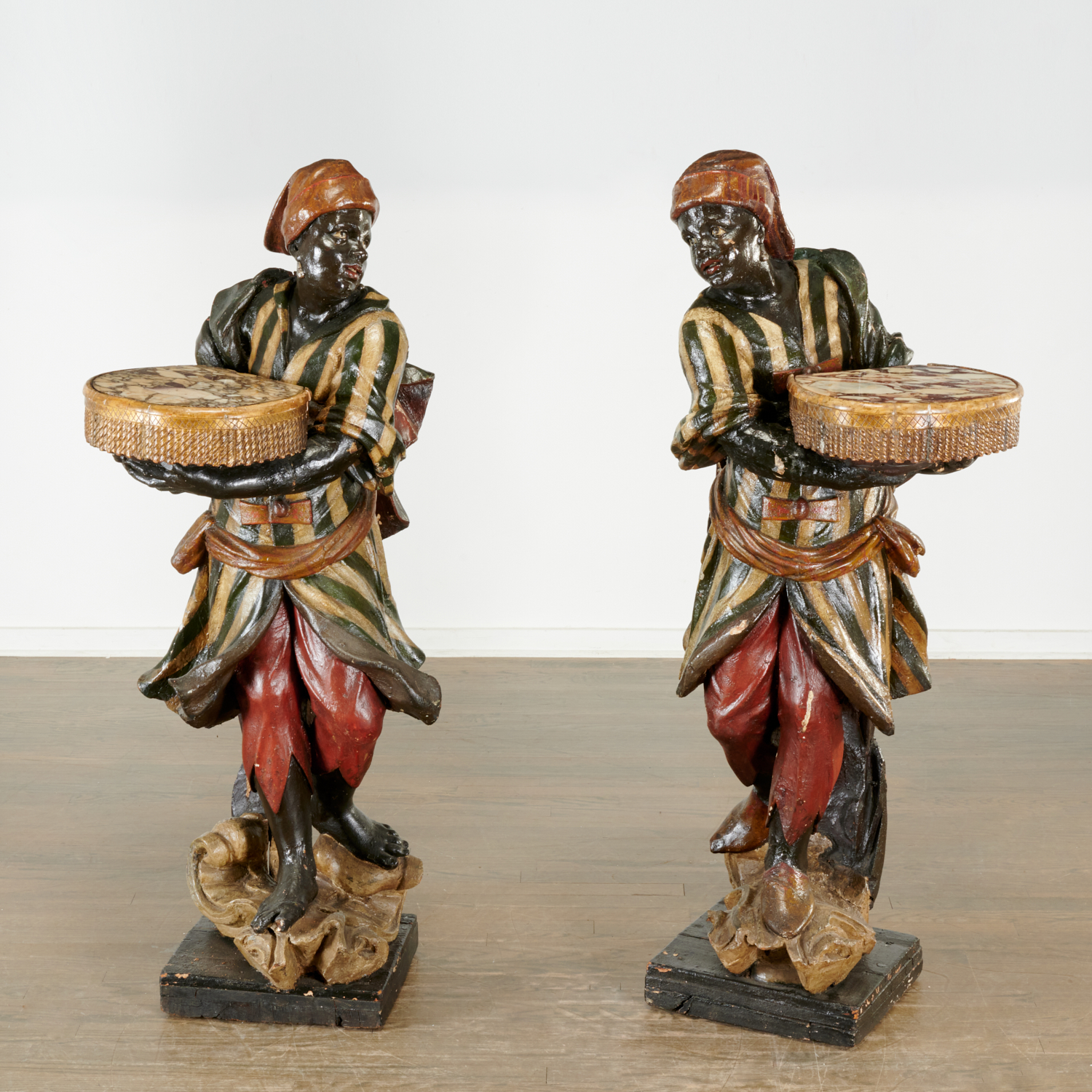 PAIR VENETIAN MOOR STANDS,