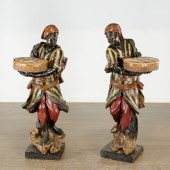 PAIR VENETIAN MOOR STANDS, SOU