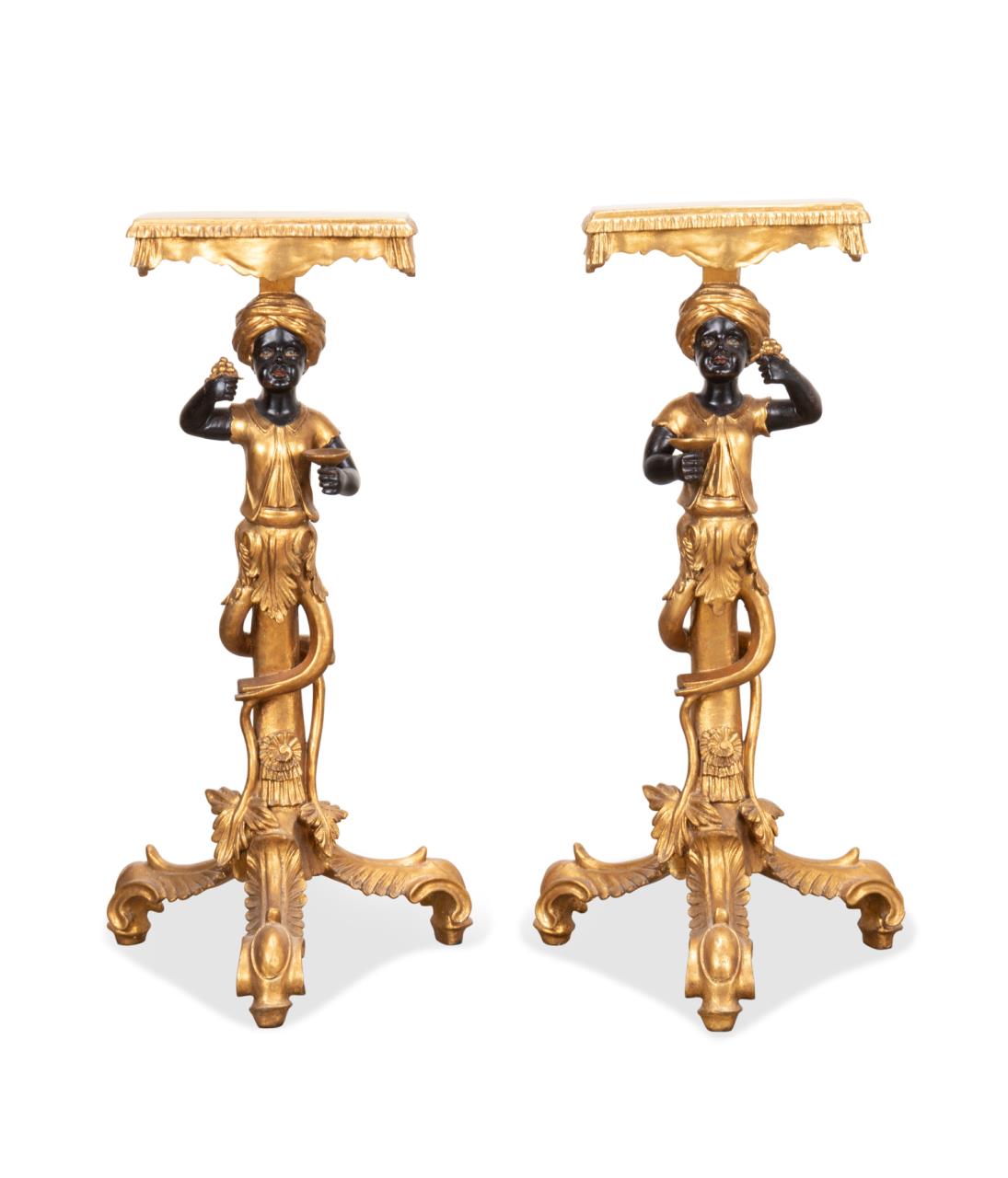 PAIR VENETIAN STYLE GILT BLACKAMOOR