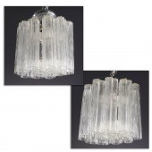 PAIR VENINI "TRONCHI" GLASS, C