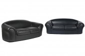 PAIR VENTURI BLACK LEATHER GRA