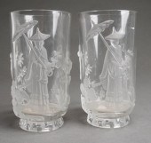 PAIR VERLYS GLASS CHINOISERIE