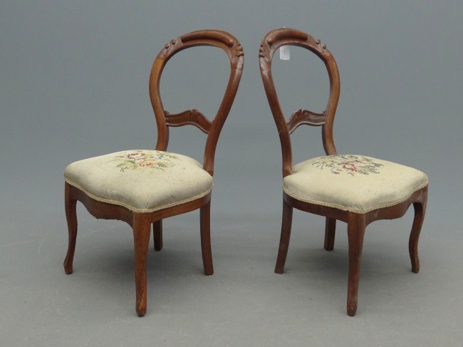 Pair Victorian balloon back