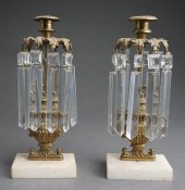 PAIR VICTORIAN BRASS CANDLE HO