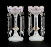 PAIR VICTORIAN BRISTOL GLASS L