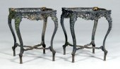 Pair Victorian cast iron table
