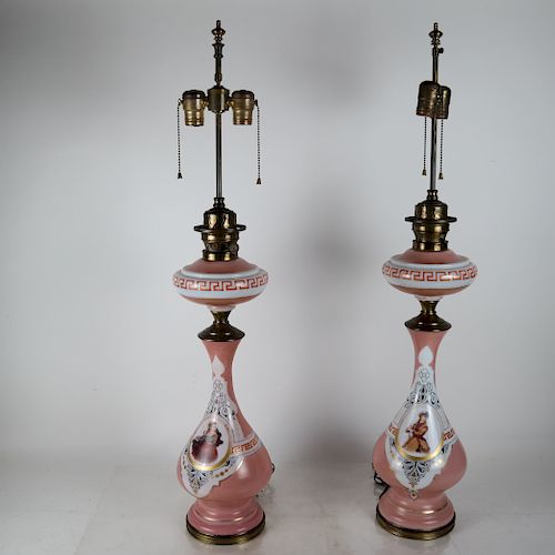 PAIR VICTORIAN CONVERTED GAS LAMPSA