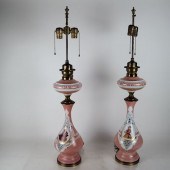 PAIR VICTORIAN CONVERTED GAS L