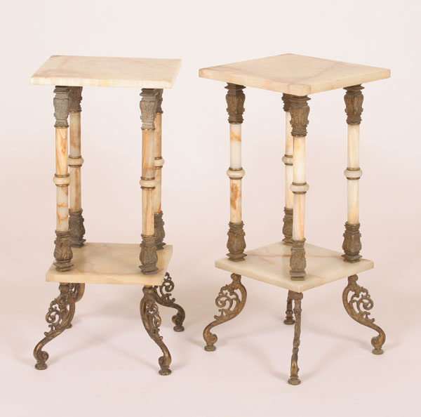 Pair Victorian marble stands;