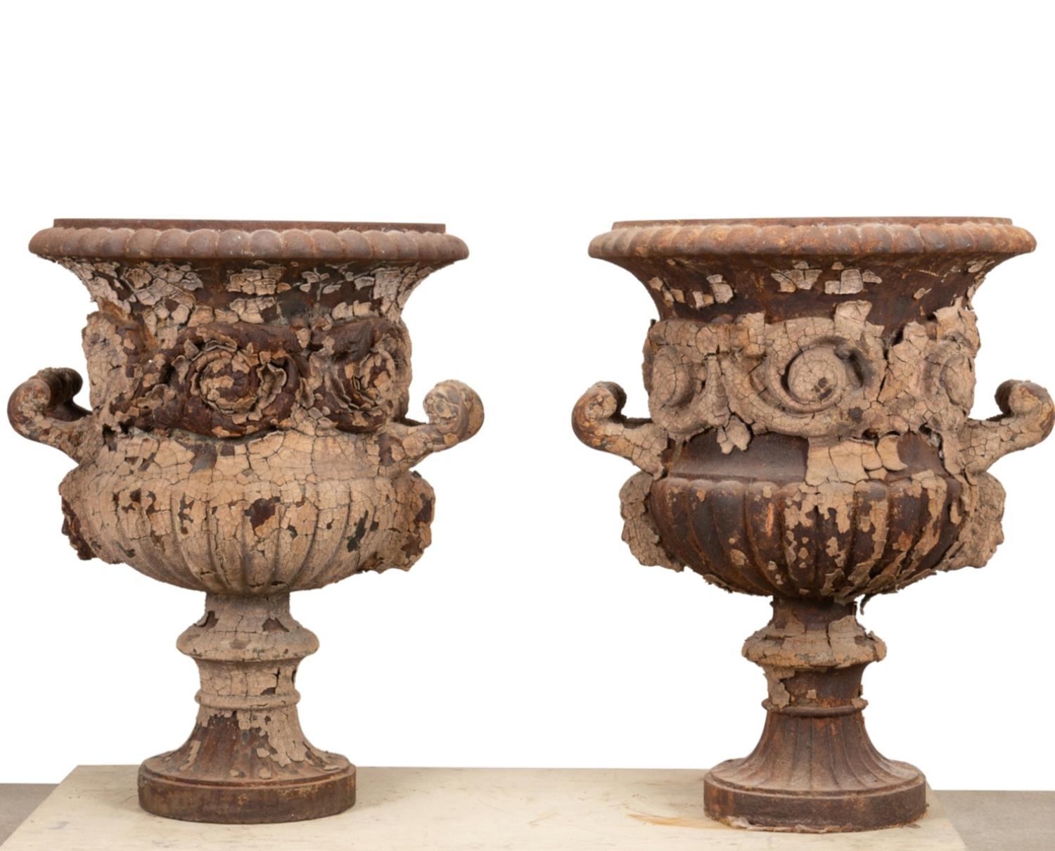 PAIR VICTORIAN PAINTED IRON