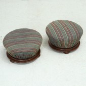 PAIR VICTORIAN POOF FOOTSTOOLS