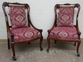 PAIR VICTORIAN STAINED MAHOGAN