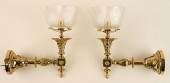 PAIR VICTORIAN STYLE BRASS ONE