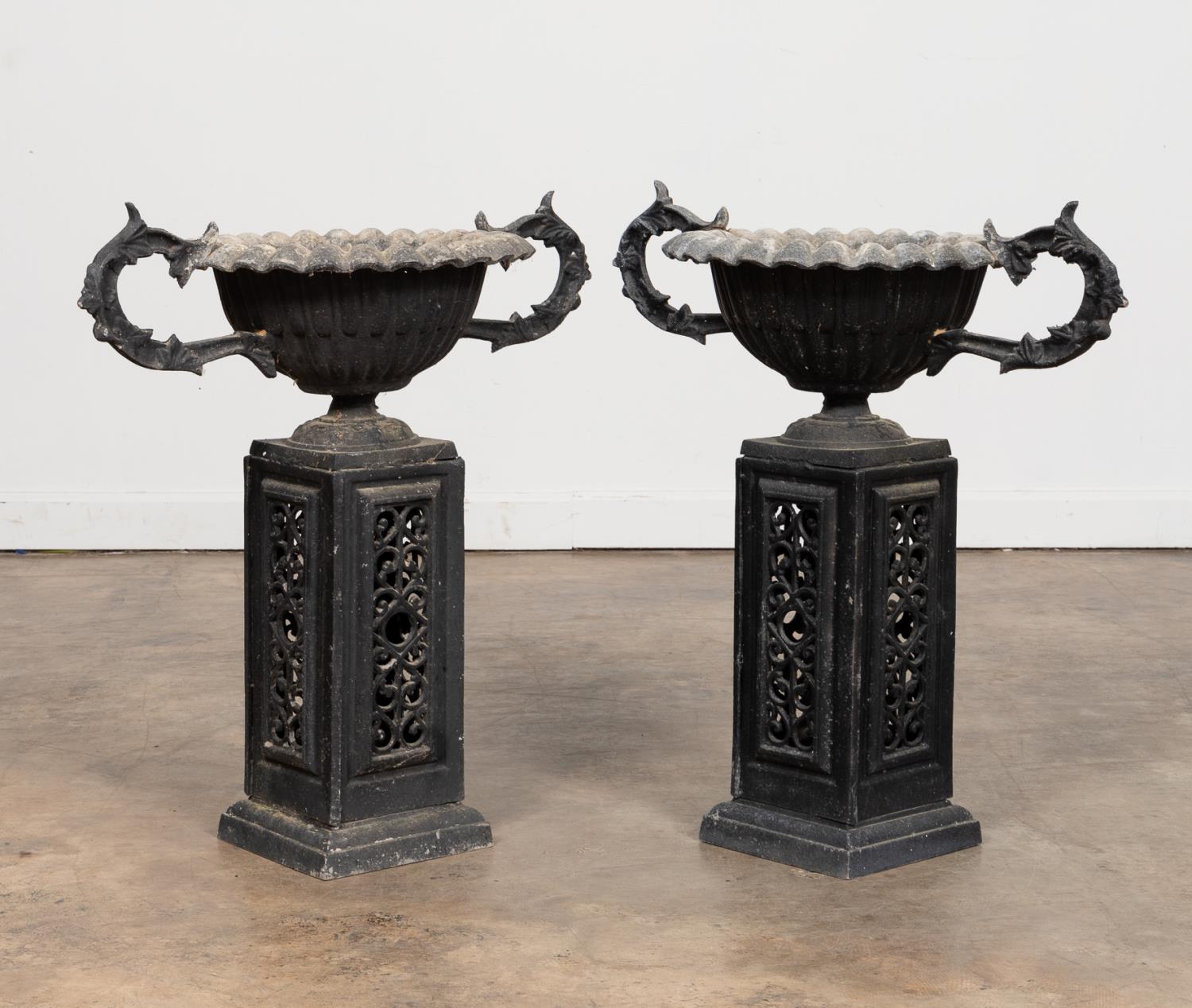 PAIR, VICTORIAN STYLE CAST ALUMINUM