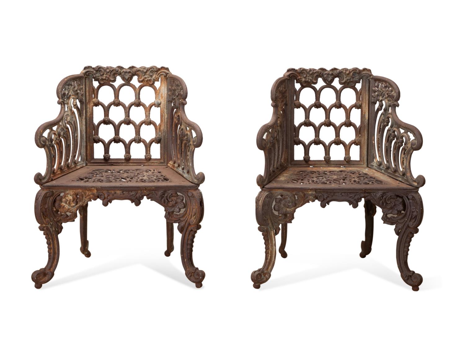 PAIR VICTORIAN STYLE CAST IRON