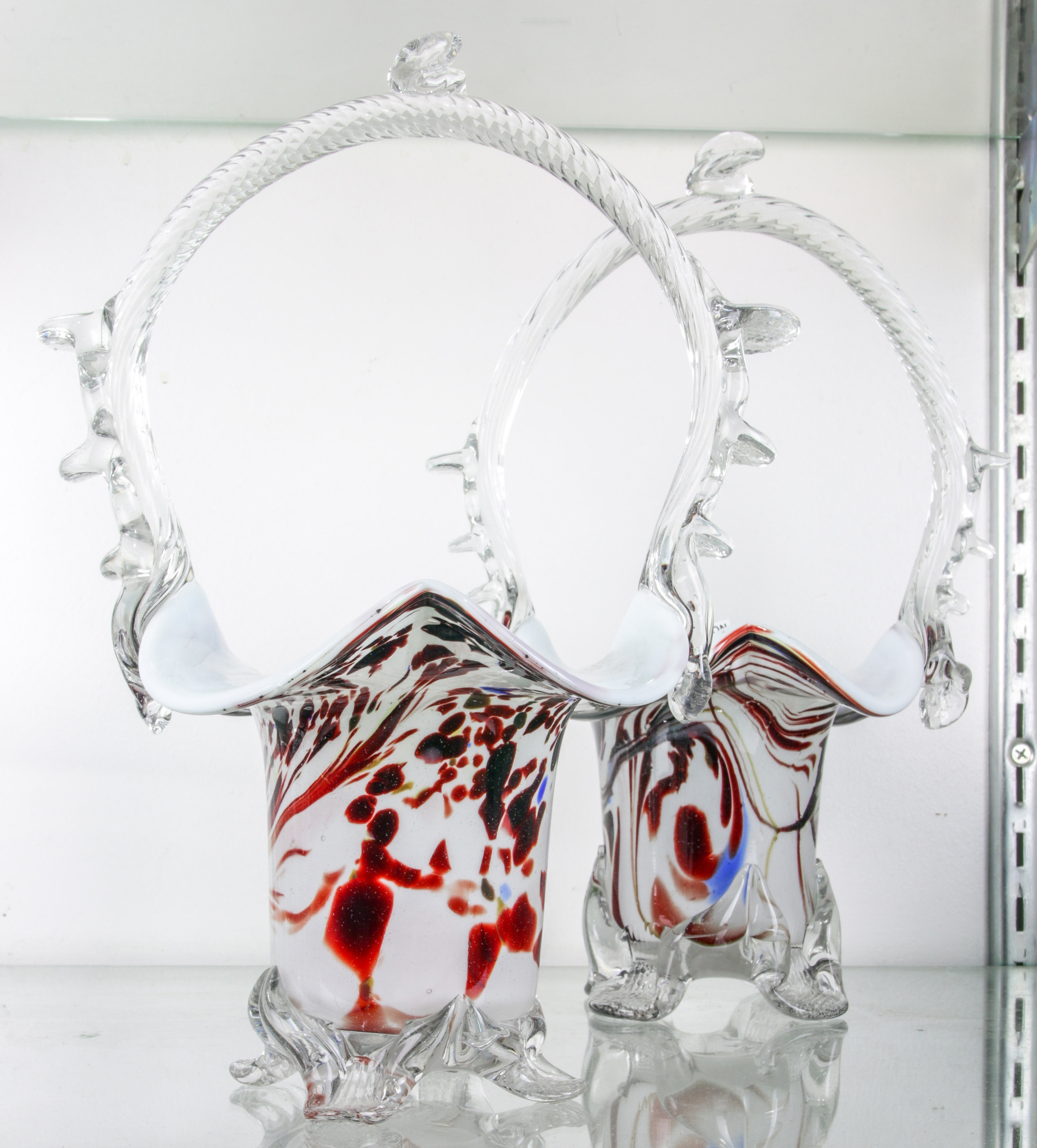 PAIR VICTORIAN STYLE HANDBLOWN
