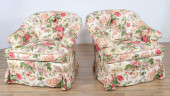 PAIR VICTORIAN STYLE UPHOLSTER