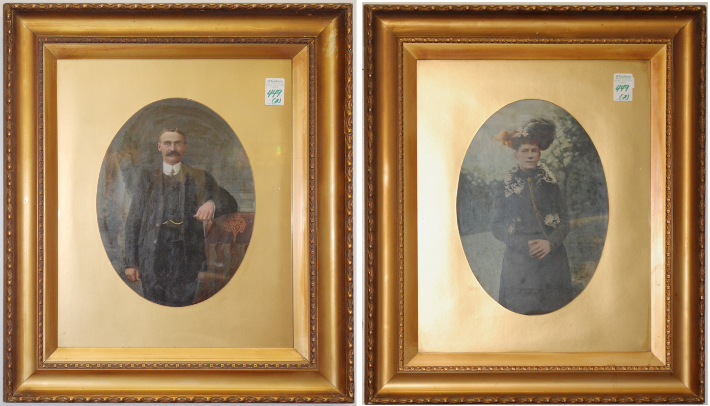 PAIR VICTORIAN TINTED COLOR