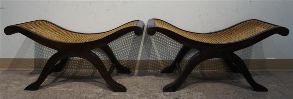 PAIR VICTORIAN WALNUT AND CANED