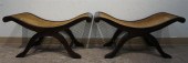PAIR VICTORIAN WALNUT AND CANE