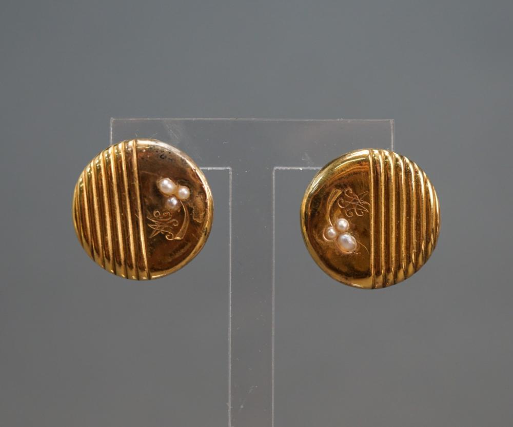 PAIR VICTORIAN YELLOW GOLD FILLED
