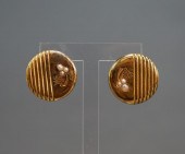 PAIR VICTORIAN YELLOW GOLD FIL