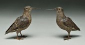 Pair Vienna bronze woodcocks: