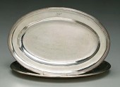 Pair Viennese silver trays, ov