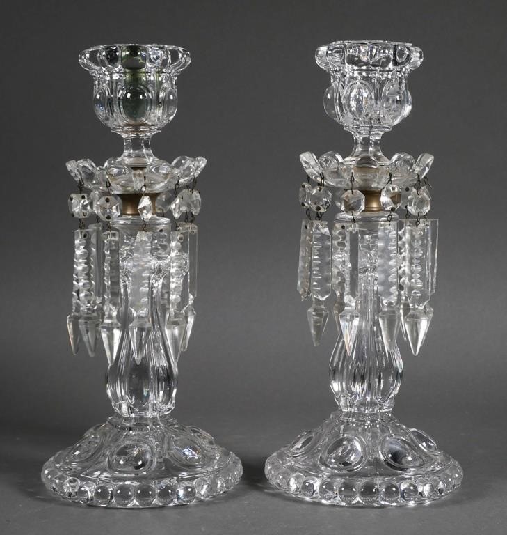 PAIR VINTAGE BACCARAT CANDLESTICK