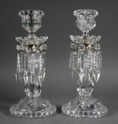 PAIR VINTAGE BACCARAT CANDLEST