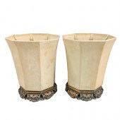 PAIR VINTAGE CHINESE HEAVY PAL