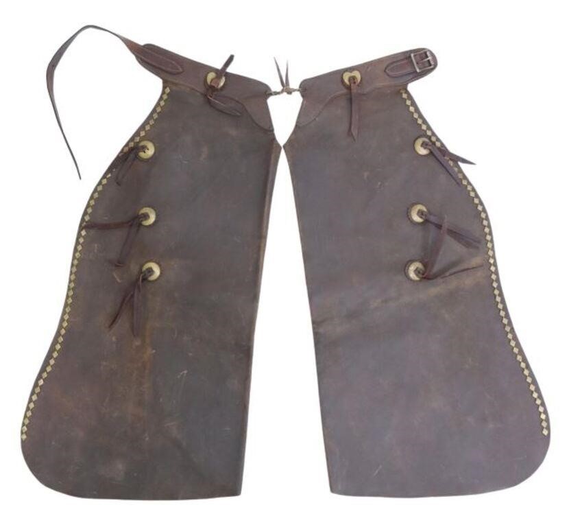 (PAIR) VINTAGE COWBOY CHAPS HEART &