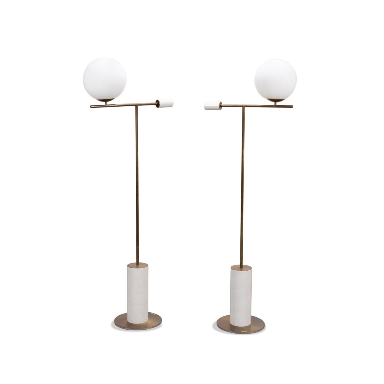 PAIR VINTAGE DOMUS MODERN WHITE