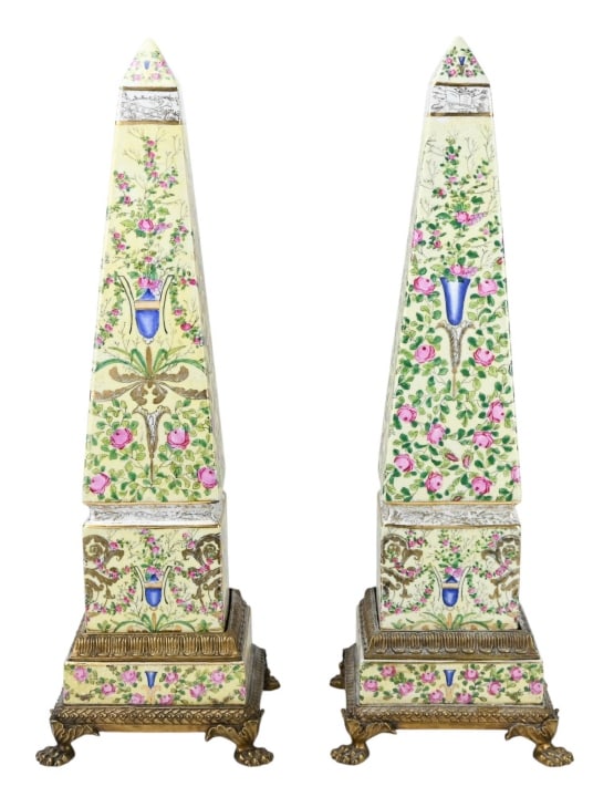 PAIR VINTAGE HAND PAINTED PORCELAIN