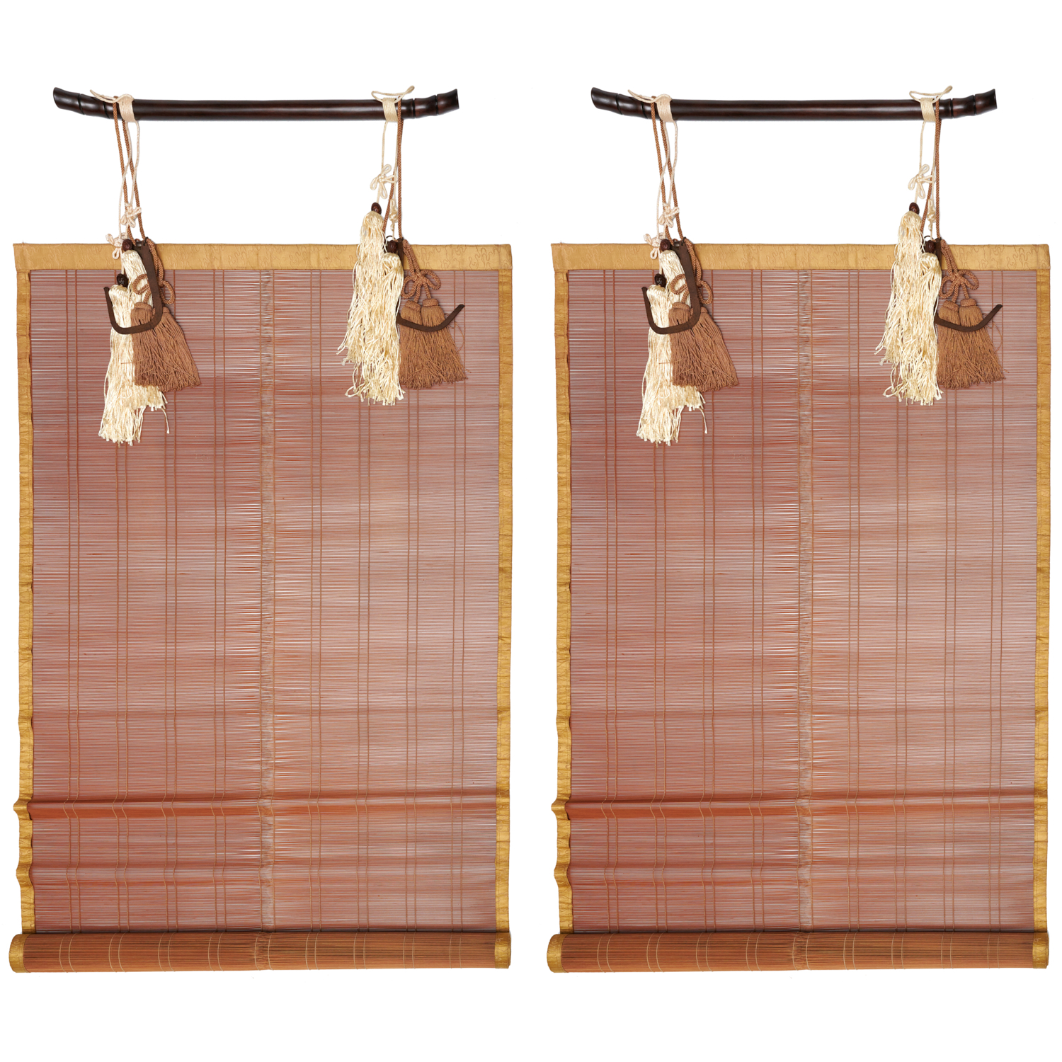 PAIR VINTAGE JAPANESE SUDARE BAMBOO