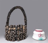 Pair vintage large Ikebana bas
